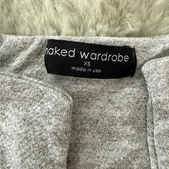 Naked Wardrobe Gray Twist Front Tank Top size XS - Picture 4 of 5